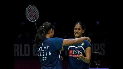 India's Treesa Jolly and Gayatri Gopich (ANI Photo) Patience, six weeks of work and belief: Pullela Gopichand explains Treesa Jolly-Gayatri Gopichand's World Championships breakthrough