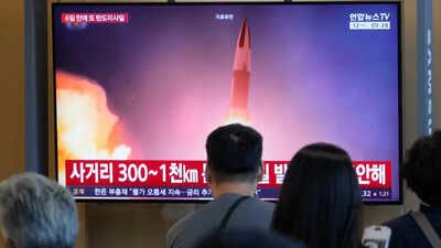 A TV screen shows a file image of North Korea's missile launch during a news program at Seoul Railway Station (Picture credit: AP) North Korea fires second ballistic missile in a week ahead of US-South Korea war drills