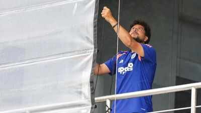 Kuldeep Yadav in the pavilion as rain delays the start of Day 2 of the 1st Test match against Sri Lanka, at Galle International Stadium in Galle on Sunday. (ANI Photo) 'Definitely in the scheme of things': India refuse to panic over Kuldeep Yadav after poor Galle outing