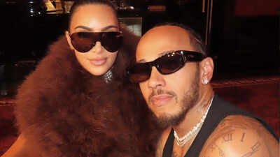 Kim Kardashian and Lewis Hamilton get cosy in loved-up photos from romantic getaway - PICS