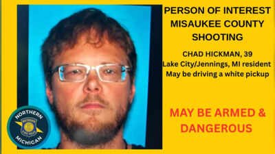 This undated poster provided by the Michigan State Police (MSP) Seventh District shows suspect Chad Hickman (Picture credit: AP) Michigan shooting: 5 killed, 1 critically injured, suspected gunman found dead after manhunt