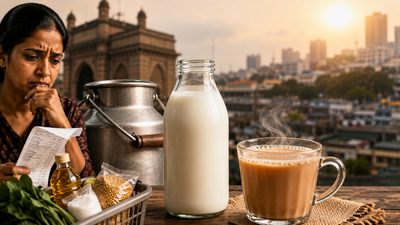 Mumbai’s ₹9 milk shock comes just after sugar prices rose; social media reacts with jokes, anger and questions about inflation (AI-generated Image) ‘Ab ghar wali chai bhi Taj Hotel ke rate wali’: Mumbai milk price jumps ₹9, leaving social media users angry, amused and sarcastic