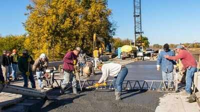 Nebraska bridge has used special concrete to fight snow and ice for over a decade. (Photo: UNL) A 52-slab Nebraska bridge turns its concrete into a giant resistor, warming the road surface from inside during snowstorms