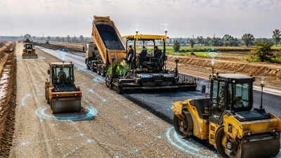 NHAI has made Automated and Intelligent Machine-Aided Construction compulsory for highway projects longer than 20 km (AI generated image) NHAI mandates end-to-end AI-MC deployment for projects over 20 km in length