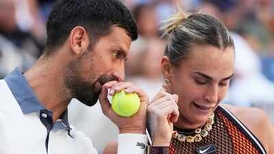 Novak Djokovic and Aryna Sabalenka (Reuters Photo) Aryna Sabalenka, Novak Djokovic knocked out in first round of US Open mixed doubles