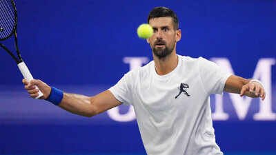 Novak Djokovic during a practice session at the US Open in New York. (AP Photo) 8 Semi-Finals, 11 Slams, No 25th Yet: Can Novak Djokovic finally end his Grand Slam drought at US Open 2026?