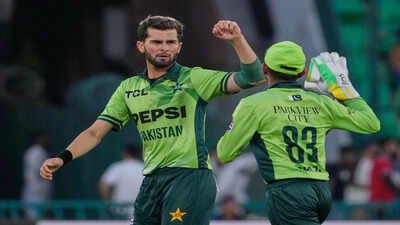 Pakistan's Shaheen Shah Afridi, left, celebrates with teammate after the dismissal (AP Photo/K.M. Chaudary) Pakistan to host England, Sri Lanka in six-match ODI Tri-Series