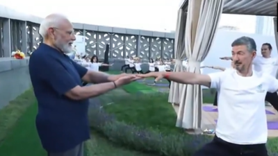 Yoga Federation of Uzbekistan performed a Yoga session in presence of PM Modi Watch: PM Modi takes part in yoga session during Uzbekistan visit