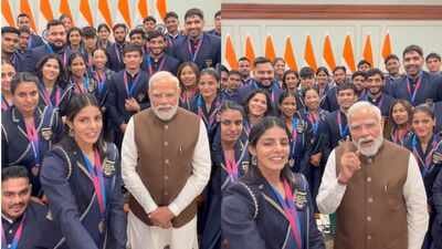 PM Modi meets CWG medallists (Screengrabs) Watch: PM Modi meets CWG medallists, says ‘Jo khelega, woh khilega’