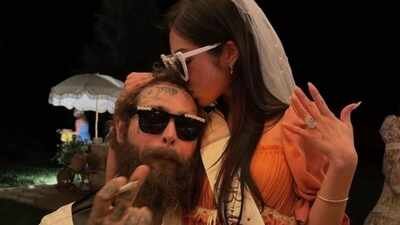 Post Malone and Christy Lee get engaged as friends and family members share glimpses of the happy couple on their accounts. (Instagram) Post Malone and Christy Lee are engaged as friends confirm and share glimpses of the couple's celebration: 'My mom and dad got engaged'