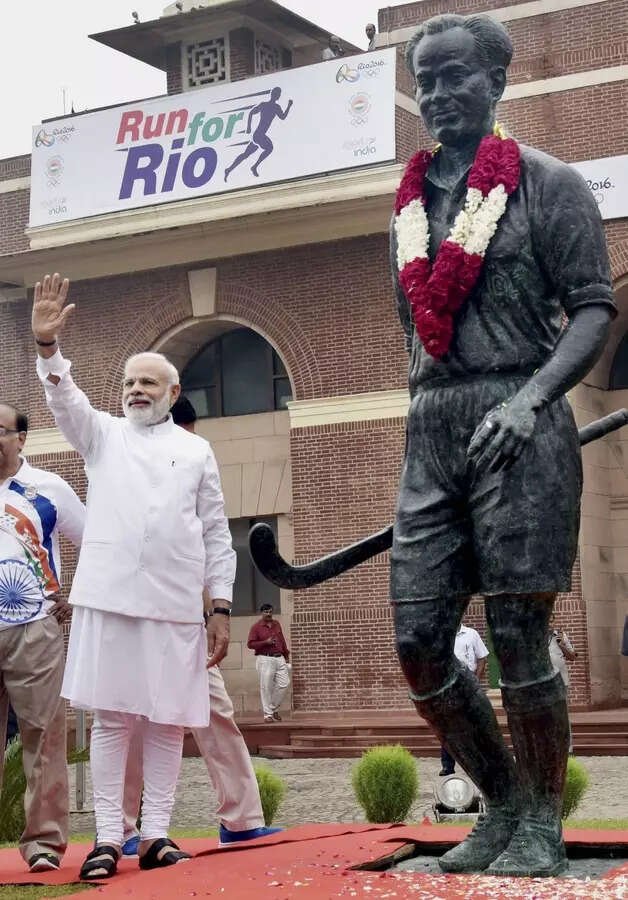 Prime Minister Narendra Modi at Major Dhyan Chand National Stadium