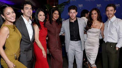 Pic: Twitter Priyanka Chopra takes a break from 'Varanasi'; cheers for Nick Jonas as Jonas Brothers get inducted as Disney Legends