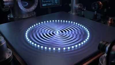 Representational image of quantum imaging showing electron waves around an atom. (AI photo) A Chicago physicist proposed a way to create quantum images 20 years ago; after two decades waiting for experimental proof, superconductors have finally produced the effect he predicted