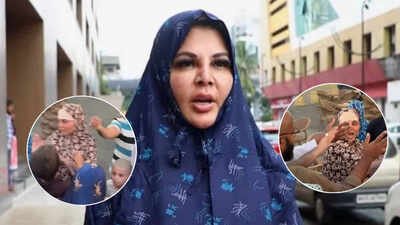 Rakhi Sawant gets mobbed in Mecca while praying for Nepal flood victims - Video Rakhi Sawant gets mobbed in Mecca while praying for Nepal flood victims - Video
