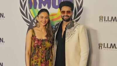 Rakul Preet Singh in a Rs 75,000 Anarkali for an event (Image Credits Yogen Shah for Etimes) 'Ramayana' star Rakul Preet Singh looks regal in Rs 75,000 mustard floral anarkali as she attends event with Jackky Bhagnani