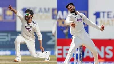 Ravindra Jadeja and Manav Suthar (Photos by AP and ANI) Manav Suthar and Ravindra Jadeja's first date at Galle: Past continuous, future perfect