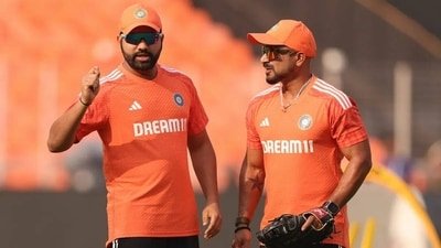 Rohit Sharma with T Dilip