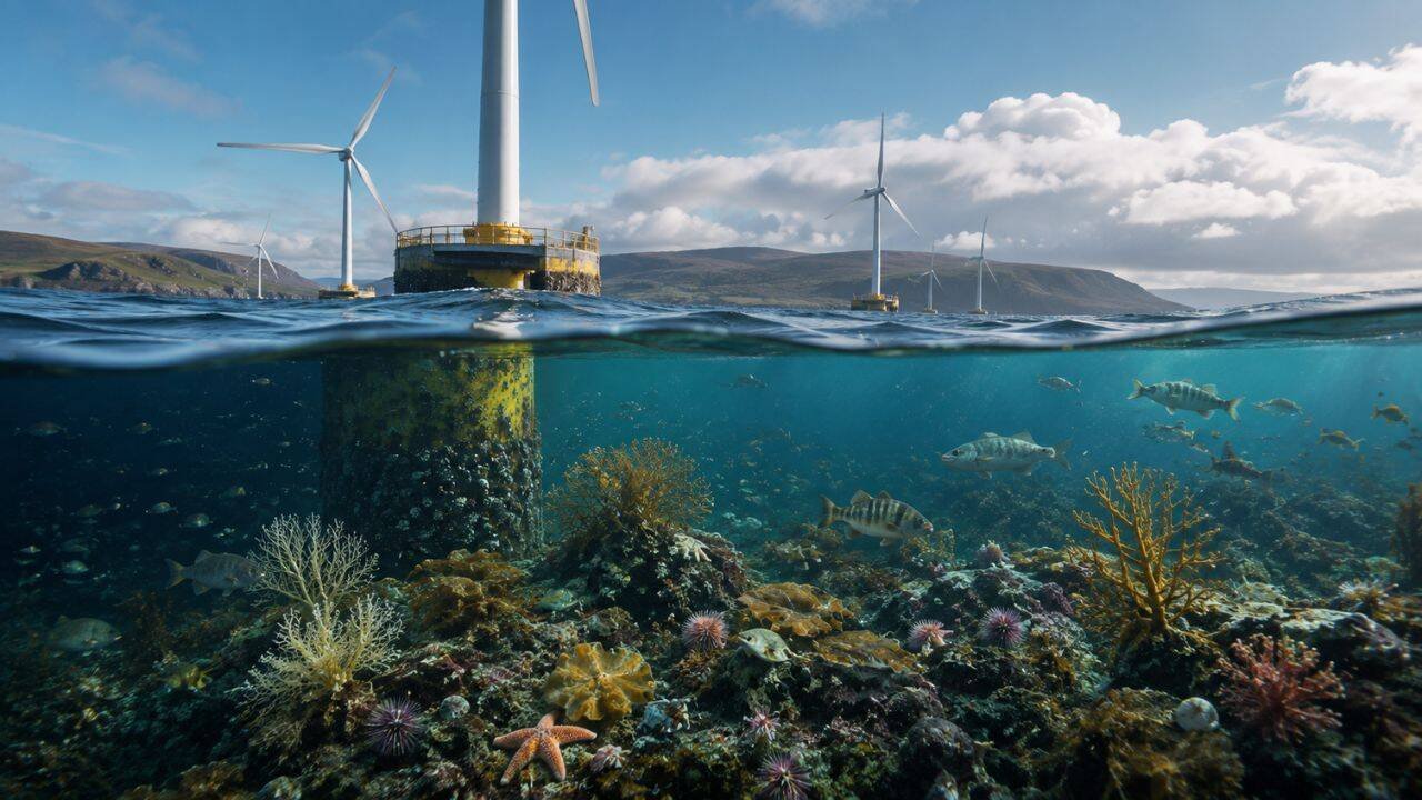 Scotland’s floating turbines attract a surprisingly rich mix of marine life<br>