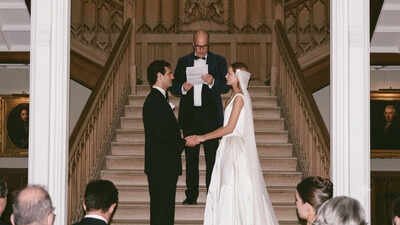 Australian model Serena Wardell married Casper Ettelson at her ancestral Crom Castle in Ireland, carrying silk flowers made from dress offcuts