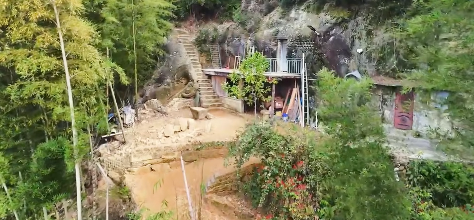 Seven years later, the mountain home is livable: The unusual property now has electricity, running water, a kitchen, bathroom and living spaces.