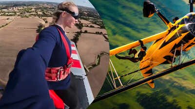 Sydney Sweeney tells Tom Cruise to 'watch out' as she NAILS 'Mission: Impossible' style airplane stunt - WATCH