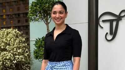 Tamannaah Bhatia in Rs 52K dress (Image Credits Instagram) Tamannaah Bhatia stuns in Rs 52K layered scarf-skirt dress with pumps worth nearly Rs 1 lakh