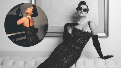 Tara Sutaria channels her inner Rita Hayworth and Lauren Bacall, serves Hollywood noir in Rs 44,000 black lace gown for 'Toxic' promotions with pearls worth Rs 7.42 lakh