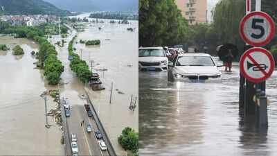 The densely populated Chinese capital of Beijing braced for the expected onset of more than one-third of its annual rainfall over 24 hours Typhoon Dolphin batters China: Hundreds of flights cancelled, lakhs evacuated as floods hit east
