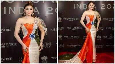 Urvashi Rautela defends her Tiranga-inspired gown after facing social media backlash. Urvashi Rautela faces backlash over Tiranga-inspired gown at Miss Universe India, defends her look: ‘It is a theatrical, high-fashion homage’