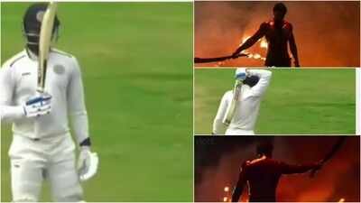 VIDEO: Ajay Dev Goud recreates Prabhas' 'Salaar' moment with bat; fans react