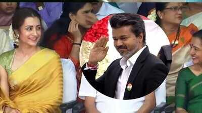 'Jana Nayagan' star and Tamil Nadu CM Vijay hoists flag on Independence Day 2026 as Trisha marks front-row attendance in orange silk saree