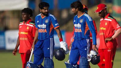 India's Shreyas Iyer, center, with batting partner Tilak Varma (AP/PTI) Tilak Varma in India’s ODI World Cup plans as selectors seek Shreyas Iyer backup