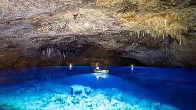 Dragon’s Breath Cave, located in Namibia, is home to the planet’s largest underground lake. Discovered by Roger Ellis in 1986, this unique geological formation showcases rare aquatic species. The cave's isolated ecosystem has led to the presence of unusual creatures, including the blind Golden Cave Catfish. To visit this remarkable lake, special permits are required due to its private property status. The world’s largest underground lake is hidden beneath a desert: Where is this extraordinary natural wonder located?