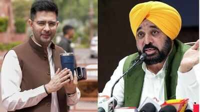 Rajya Sabha MP Raghav Chadha (L) And Punjab CM Bhagwant Mann Raghav Chadha alleges name marked as ‘shifted’ in Punjab draft electoral roll: 'AAP burning with anger since I left’