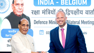 Defence minister Rajnath Singh and Belgian defence minister, trade minister Theo Francken Don’t share any sensitive tech with Pak, Rajnath asks Belgian minister; both countries ink 10 defence pacts on rockets, military hardware