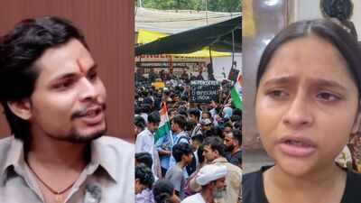 Swatantra Bhardwaj (L) in podcast (Image Credit:X) Nishu Aazad (R) 'Kapil Mishra called': Influencer boasts of 'not being jailed' after 'cracking skull' during CJP protest; police respond