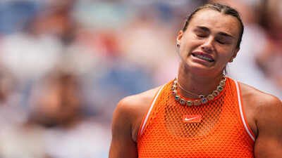 Aryna Sabalenka, of Belarus, reacts during a match against Camila Osorio, of Colombia, during the first round of the U.S. Open tennis championships, Monday, Aug. 31, 2026, in New York. (AP Photo/Seth Wenig) World No.1 Aryna Sabalenka says she might 'get high' herself if the smell of marijuana at the US Open doesn't stop drifting into the stadium