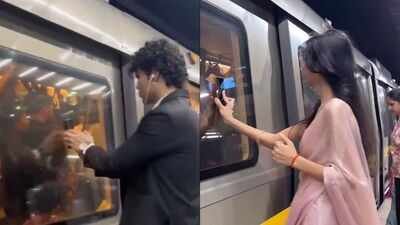 Image Credit: X Delhi Metro warns content creators over 'phone-sticking' reel trend