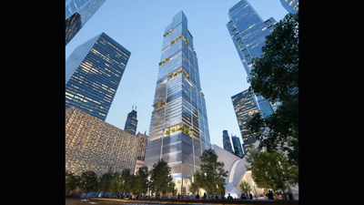 (Photo: American Express) Twenty-five years after 9/11, the World Trade Center's final office tower is rising; the 55-story, 1,226-foot building will become American Express's global headquarters in 2031