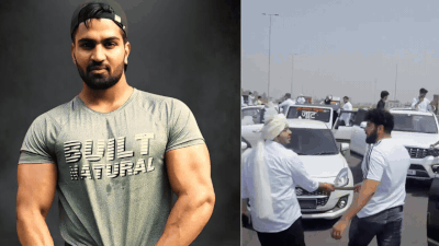 Gurgaon hit-and-run accused Kalyan Singh Bainsla (L) 'Come face-to-face': Songs, car rally as men back Gurgaon woman biker hit-and-run accused Kalyan Singh Bainsla