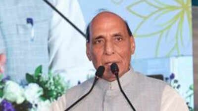 Defence minister Rajnath Singh Rajnath hails HAL for delivering 'three aviation platforms from one stage'