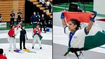 Suchika Tariyal reacts after Singapore's Hui Hoon Teo was awarded the semifinal win (left) and Suchika Tariyal takes a victory lap with the tricolour after securing a bronze medal 'I thought I won the fight': Suchika Tariyal calls decision 'unfair' after losing Asian Games semifinal on weight rule