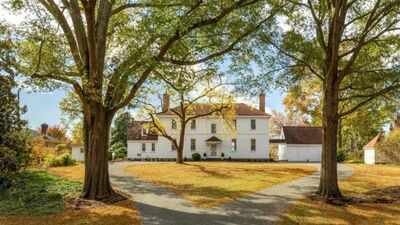 (Source: Realtor.com) A 1762 Virginia house stood in Sussex County for 184 years, then was dismantled piece by piece in 1946 and rebuilt on land once part of George Washington's Mount Vernon estate; listing now contingent at $3.799 million