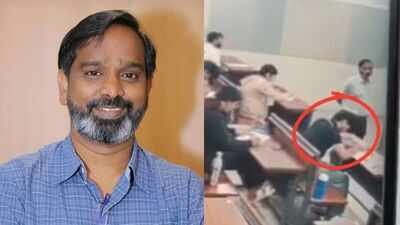 Prof Suryanarayana Doolla (L), CCTV captures Sahil Wakode looking at phone during exam. 'Inappropriate to ask': Years before Sahil Wakode's death, IIT-B professor warned students against caste discrimination