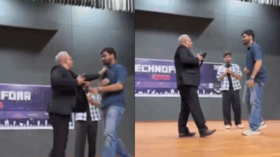 Professor H K Patel, the head of the department, was addressing the audience from the stage when the student made a quip from a movie. Comedy show row: Professor, student apologise to each other after viral video