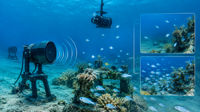 Representative Image (AI-generated) Scientists play reef sounds through underwater speaker in Hawai‘i; cameras record 4 to 14 times more baby fish at treated site
