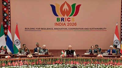 PM Modi speaks during the 18th Brics Summit, at the Bharat Mandapam, in New Delhi ‘New & ambitious agenda’: PM Modi proposes Brics continuity mechanism with Troika system, digital repository
