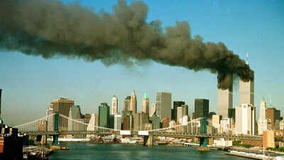 The towers of the World Trade Center pour smoke shortly after being struck by hijacked commercial aircraft, September 11, 2001. (Image source: Reuters) Before 9/11, US knew Bin Laden was a threat. India-Pakistan tensions were the bigger worry