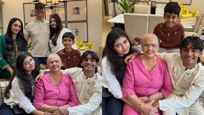 Aishwarya Rai Bachchan gives a rare glimpse into her Raksha Bandhan celebration with Aaradhya and family. Aishwarya Rai Bachchan gives a rare glimpse into her Raksha Bandhan celebration with Aaradhya and family.
