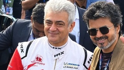 Ajith Kumar and Vijay met at the Le Mans Cup race at Silverstone, England.
